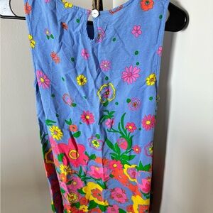 Mister Zimi Blue Dress with Pink and Green Floral Accents